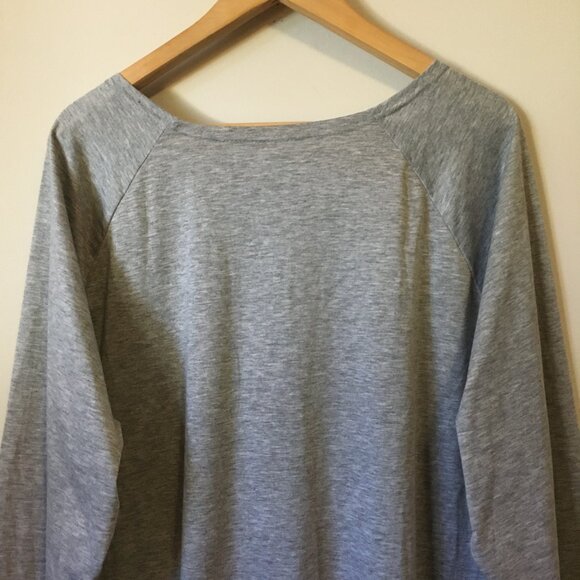 Heathered Grey Womens High Low Rose Gold Sequin Pocket Shirt 4X - Picture 7 of 15